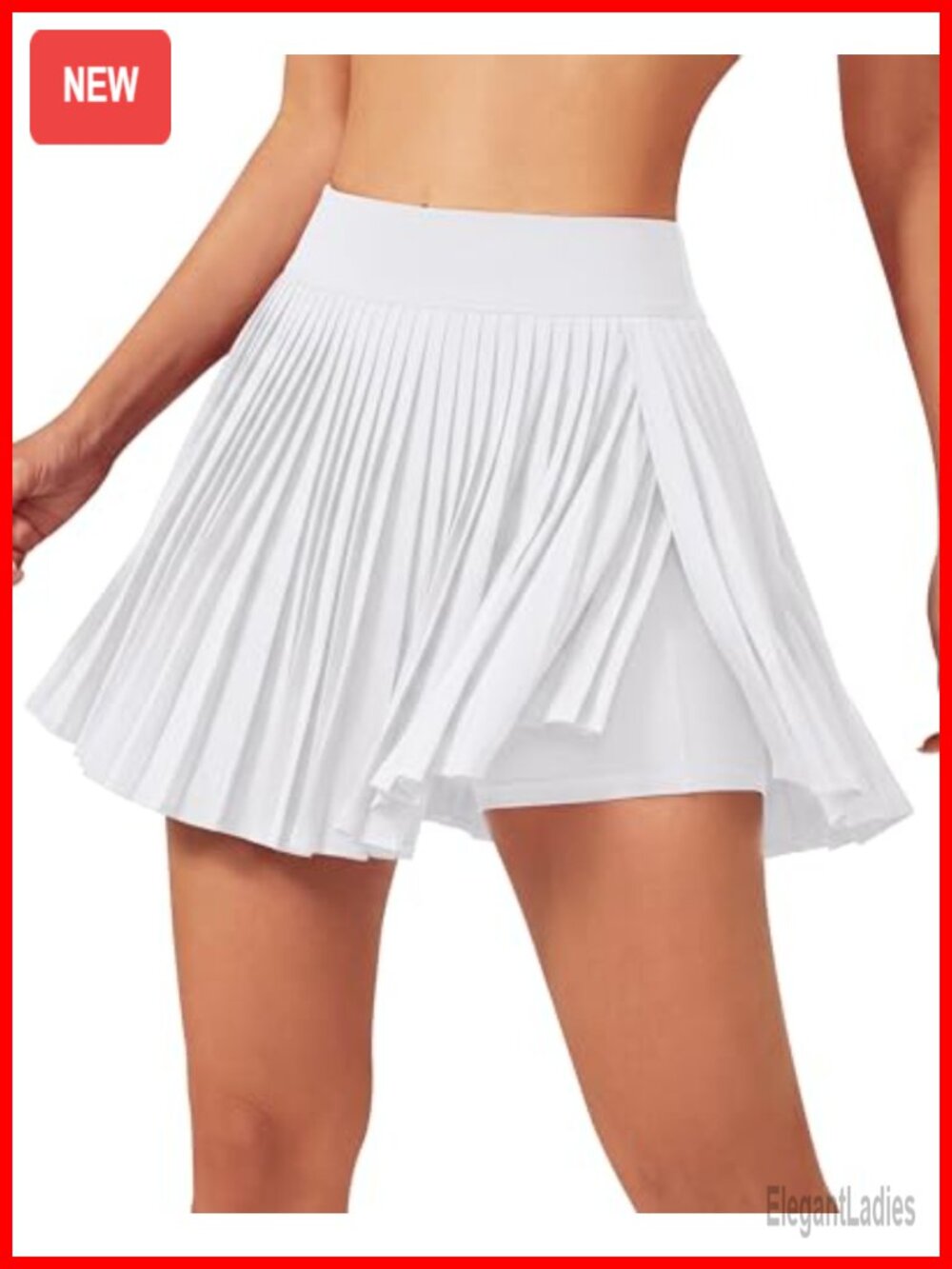 14" Pleated Tennis Skort Crossover Wrap Golf Skort with Inner Shorts & Pocket